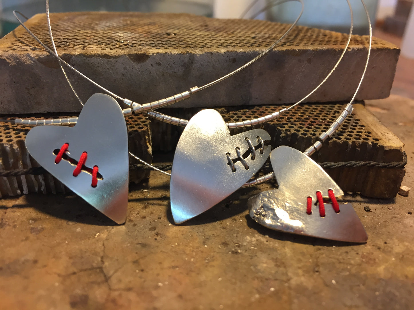 Collar corazón zurcio