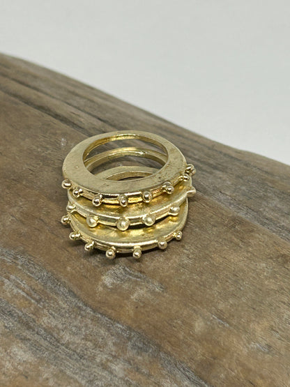 Anillo stack pelotas bronce