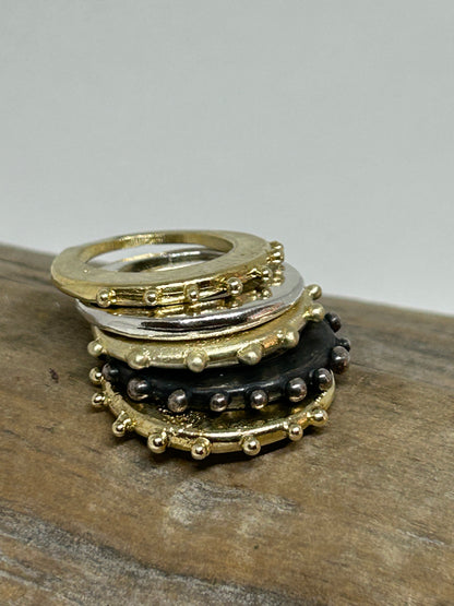 Anillo stack pelotas bronce